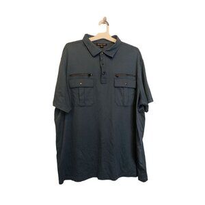 Michael Kors Mens Polo Blue T-shirt Size 2XL Short Sleeve Cotton